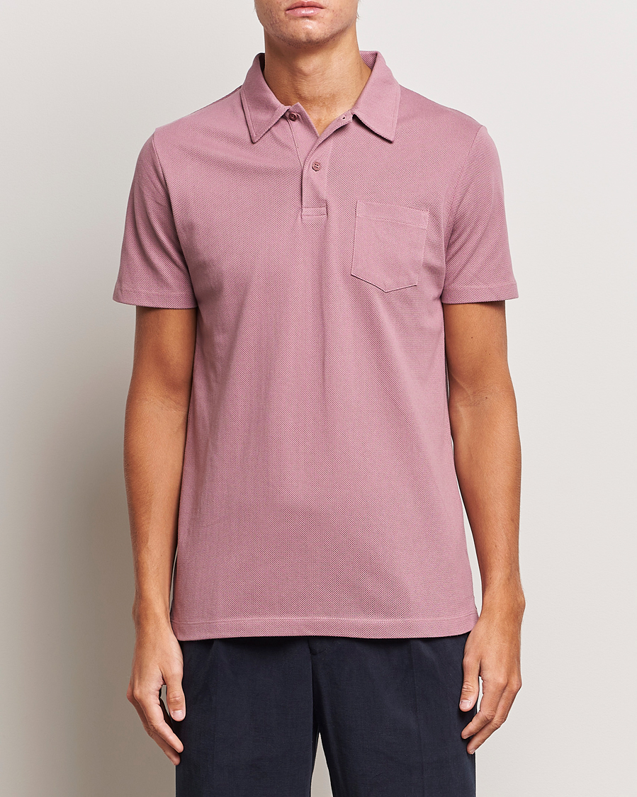 Homme | Polos | Sunspel | Riviera Polo Shirt Vintage Pink