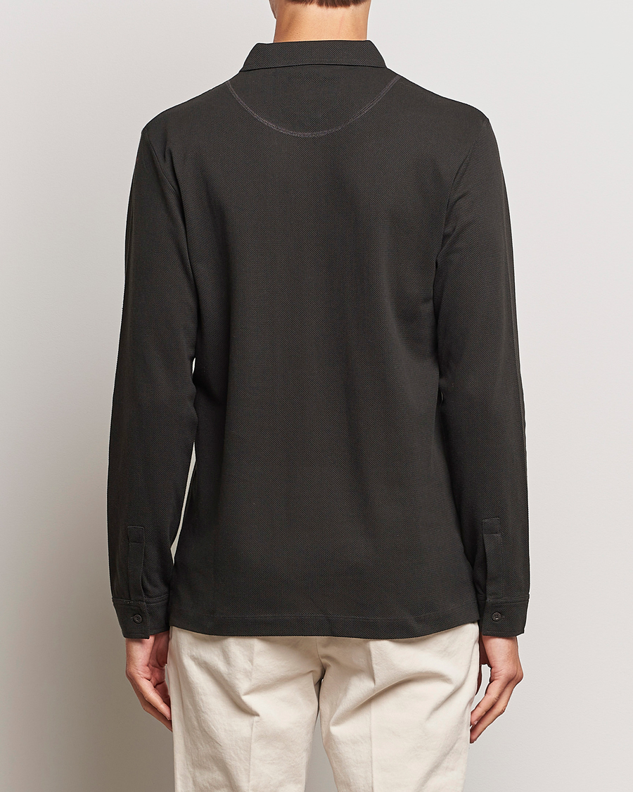 Homme | Pulls Et Tricots | Sunspel | Long Sleeve Riviera Polo Shirt Coffee
