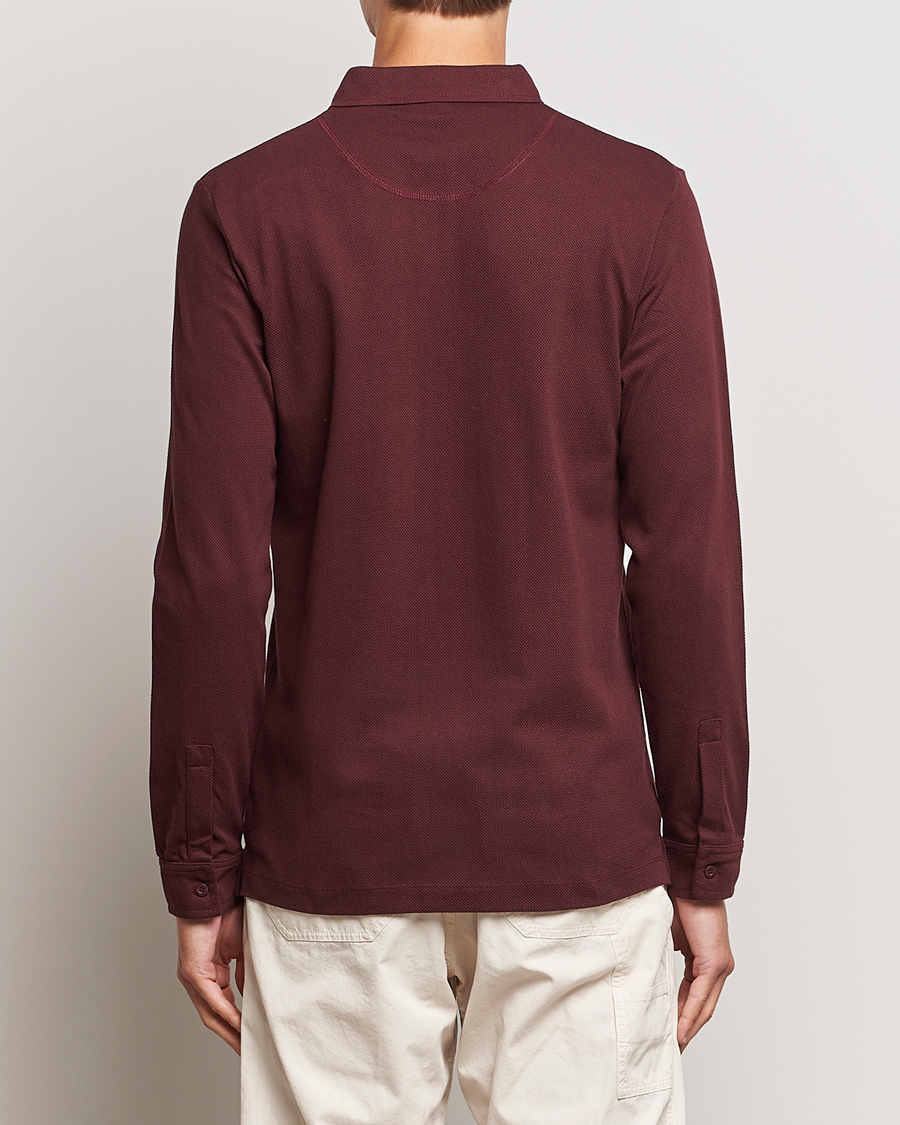 Homme | Pulls Et Tricots | Sunspel | Long Sleeve Riviera Polo Shirt Maroon