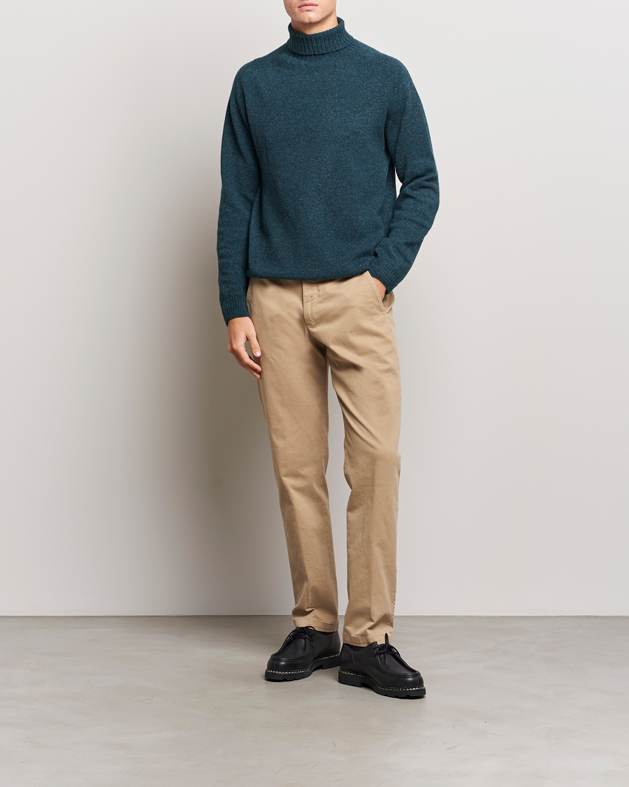 Homme | Pulls Et Tricots | Sunspel | Lambswool Rollneck Peacock