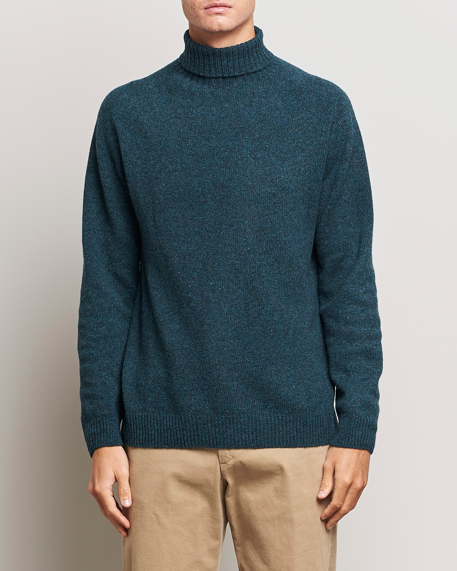 Homme | Pulls Et Tricots | Sunspel | Lambswool Rollneck Peacock