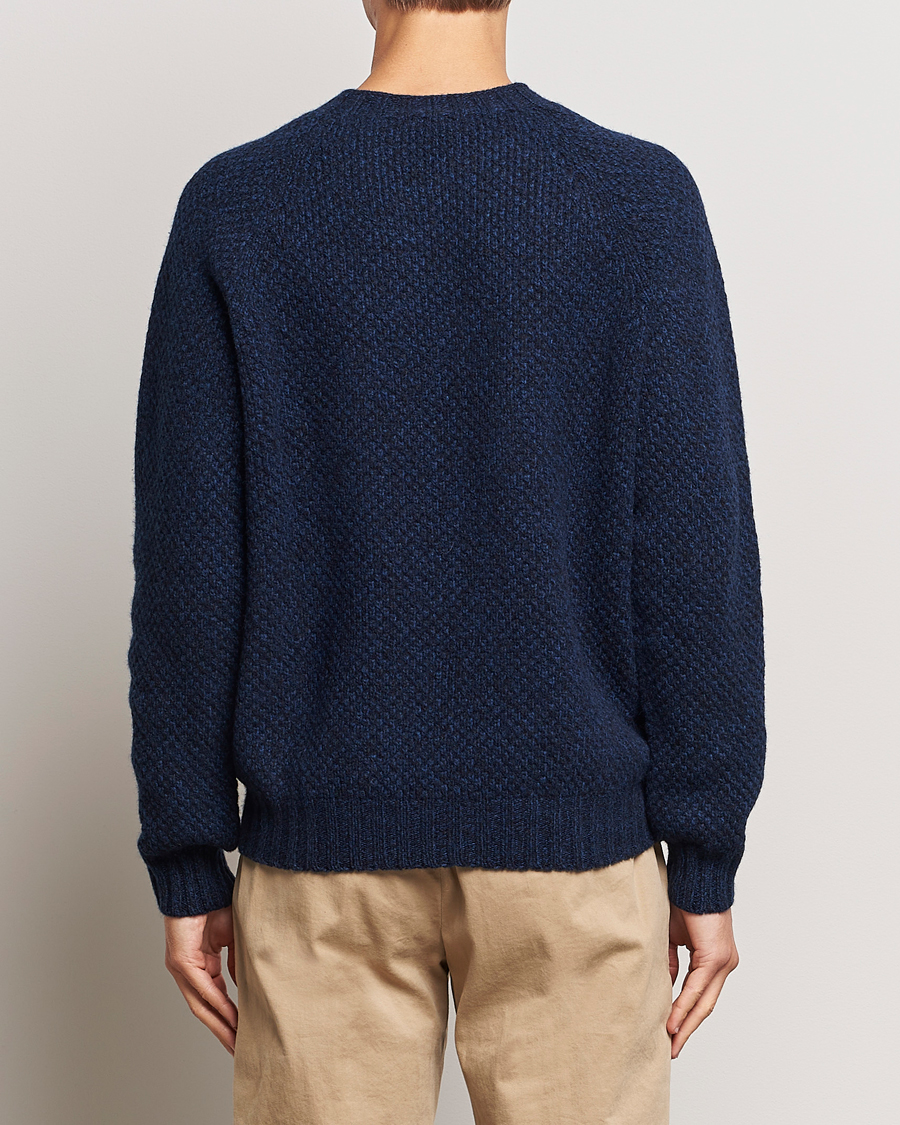 Homme | Pulls Et Tricots | Sunspel | Textured Lambswool Jumper Bright Navy Twist