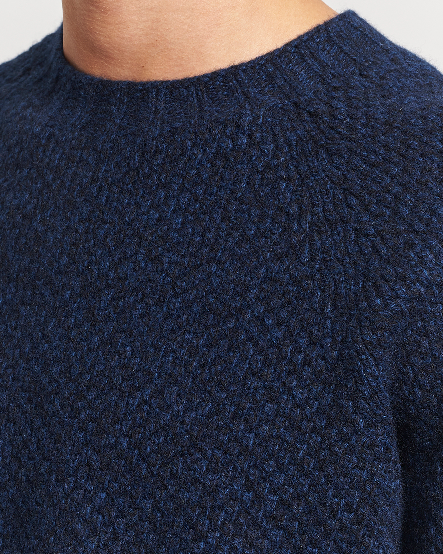 Homme | Pulls Et Tricots | Sunspel | Textured Lambswool Jumper Bright Navy Twist