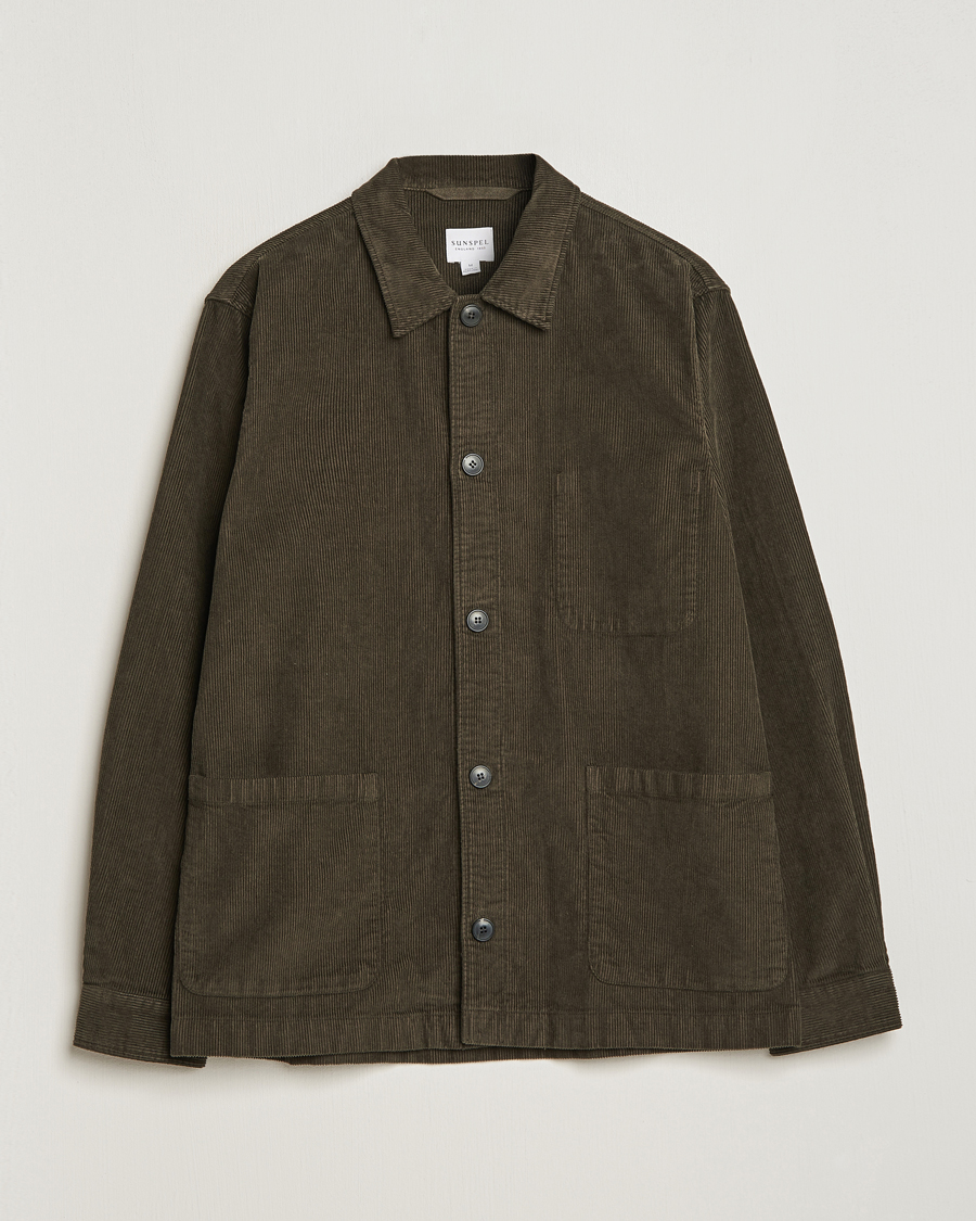 Heren | Blazers | Sunspel | Cord Twin Pocket Jacket Coffee