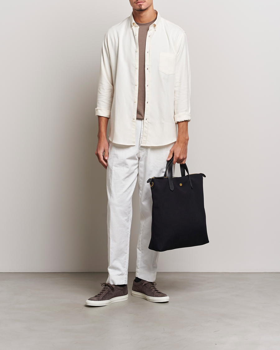 Heren | Overhemden | Sunspel | Brushed Cotton Flannel Shirt Ecru