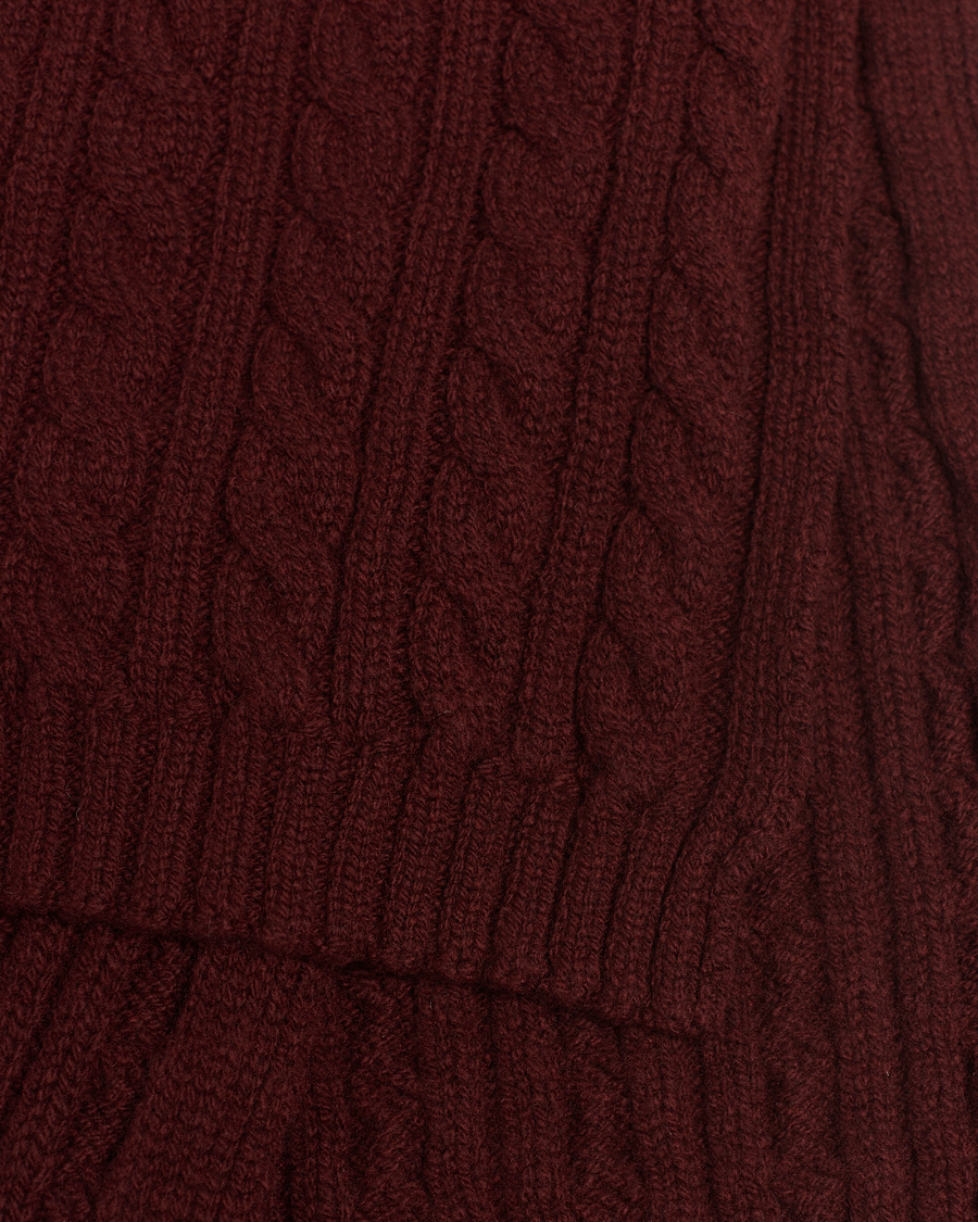 Homme | Sunspel Lambswool Cable Scarf Maroon | Sunspel | Lambswool Cable Scarf Maroon