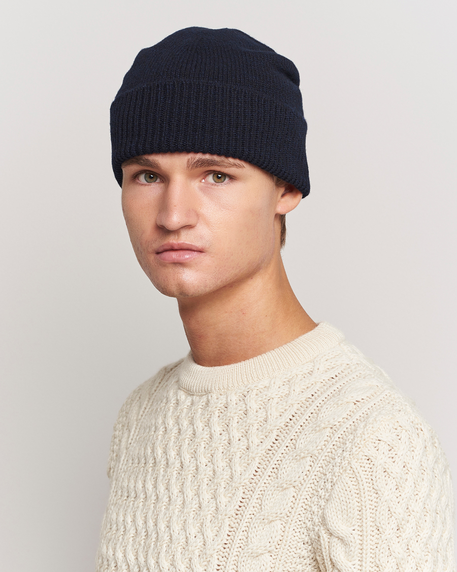 Heren | Sunspel Lambswool Hat Dark Navy | Sunspel | Lambswool Hat Dark Navy