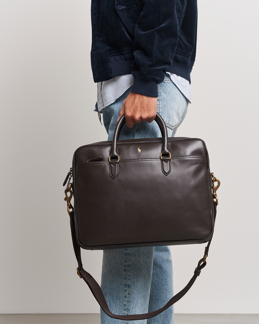 Homme | Polo Ralph Lauren Leather Briefcase Dark Brown | Polo Ralph Lauren | Leather Briefcase Dark Brown