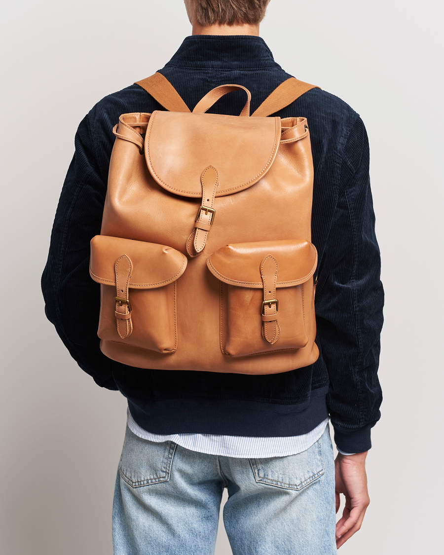 Homme | Polo Ralph Lauren Heritage Leather Backpack Tan | Polo Ralph Lauren | Heritage Leather Backpack Tan