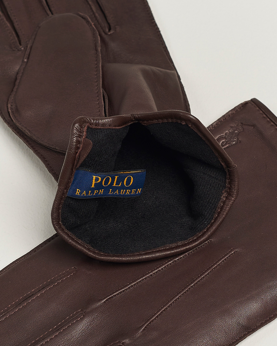 Homme | Polo Ralph Lauren Leather Gloves Dark Brown | Polo Ralph Lauren | Leather Gloves Dark Brown