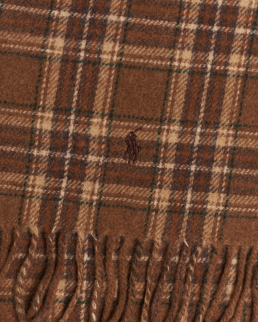Heren | Polo Ralph Lauren Wool Checked Scarf Camel/Brown | Polo Ralph Lauren | Wool Checked Scarf Camel/Brown