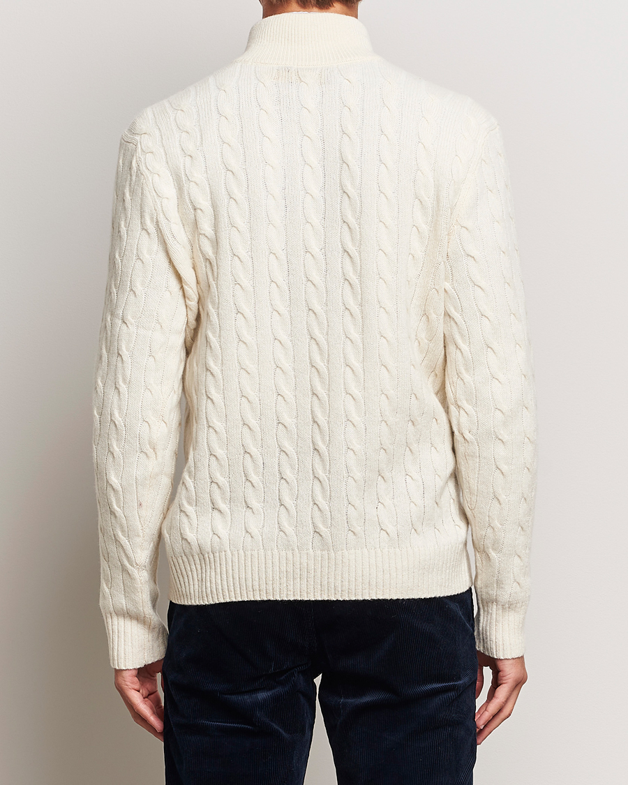 Homme | Pulls Et Tricots | Polo Ralph Lauren | Wool/Cashmere Cable Half Zip Andover Cream