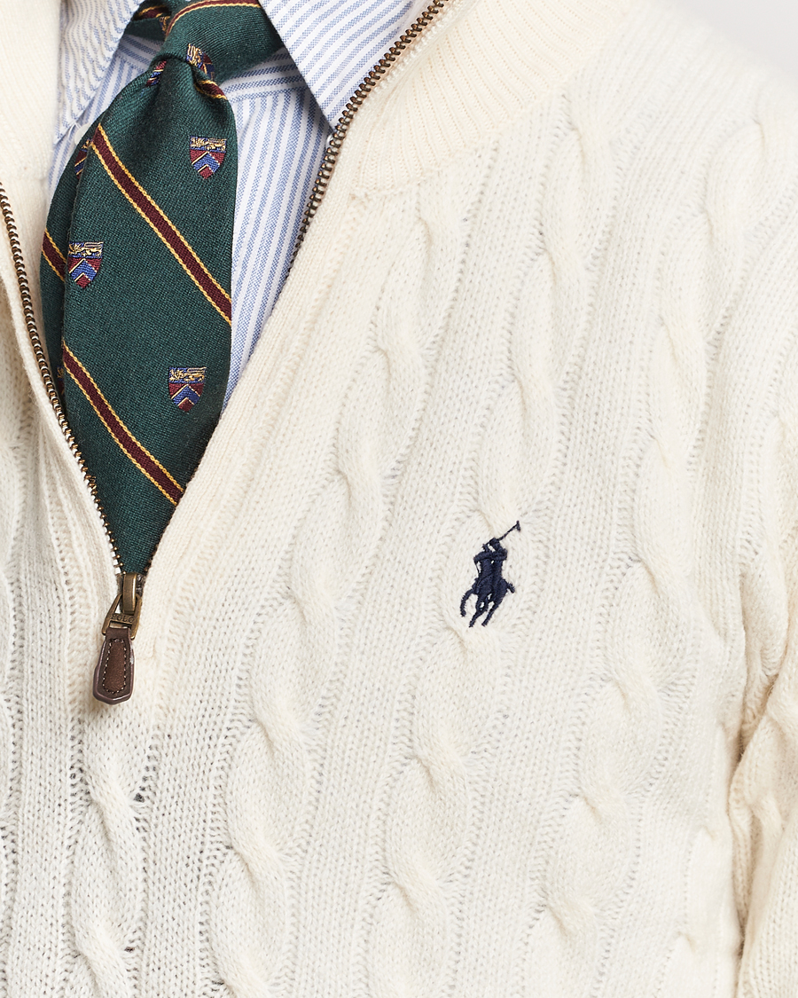 Homme | Pulls Et Tricots | Polo Ralph Lauren | Wool/Cashmere Cable Half Zip Andover Cream