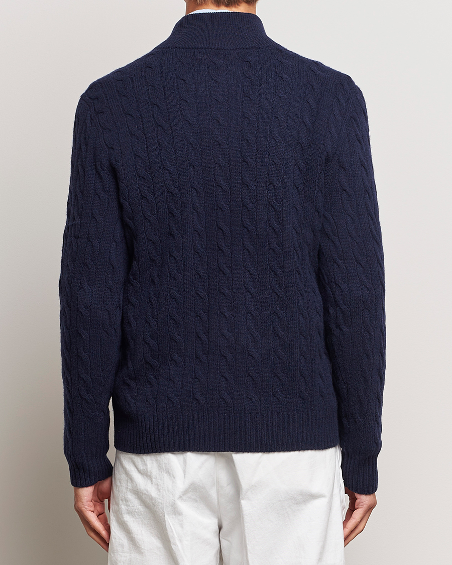 Homme | Pulls Et Tricots | Polo Ralph Lauren | Wool/Cashmere Cable Half Zip Hunter Navy
