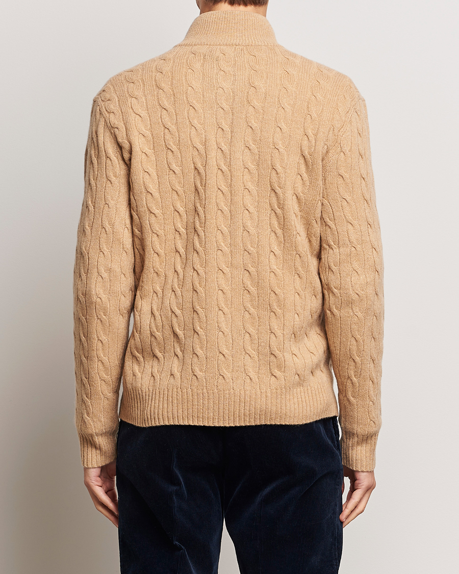 Heren | Truien | Polo Ralph Lauren | Wool/Cashmere Cable Half Zip Camel Melange