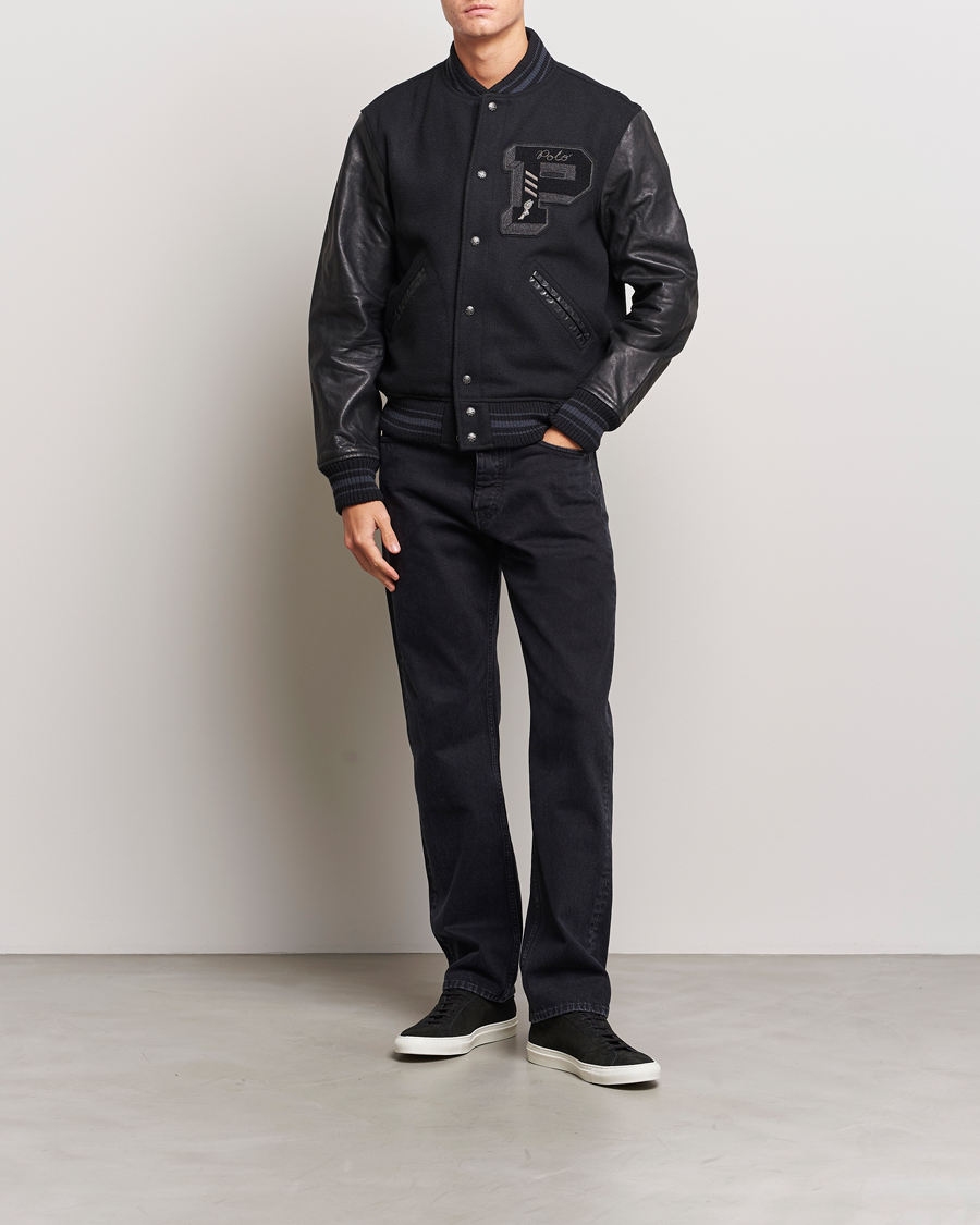 Homme | Manteaux Et Vestes | Polo Ralph Lauren | Varsity Lined Bomber Jacket Black