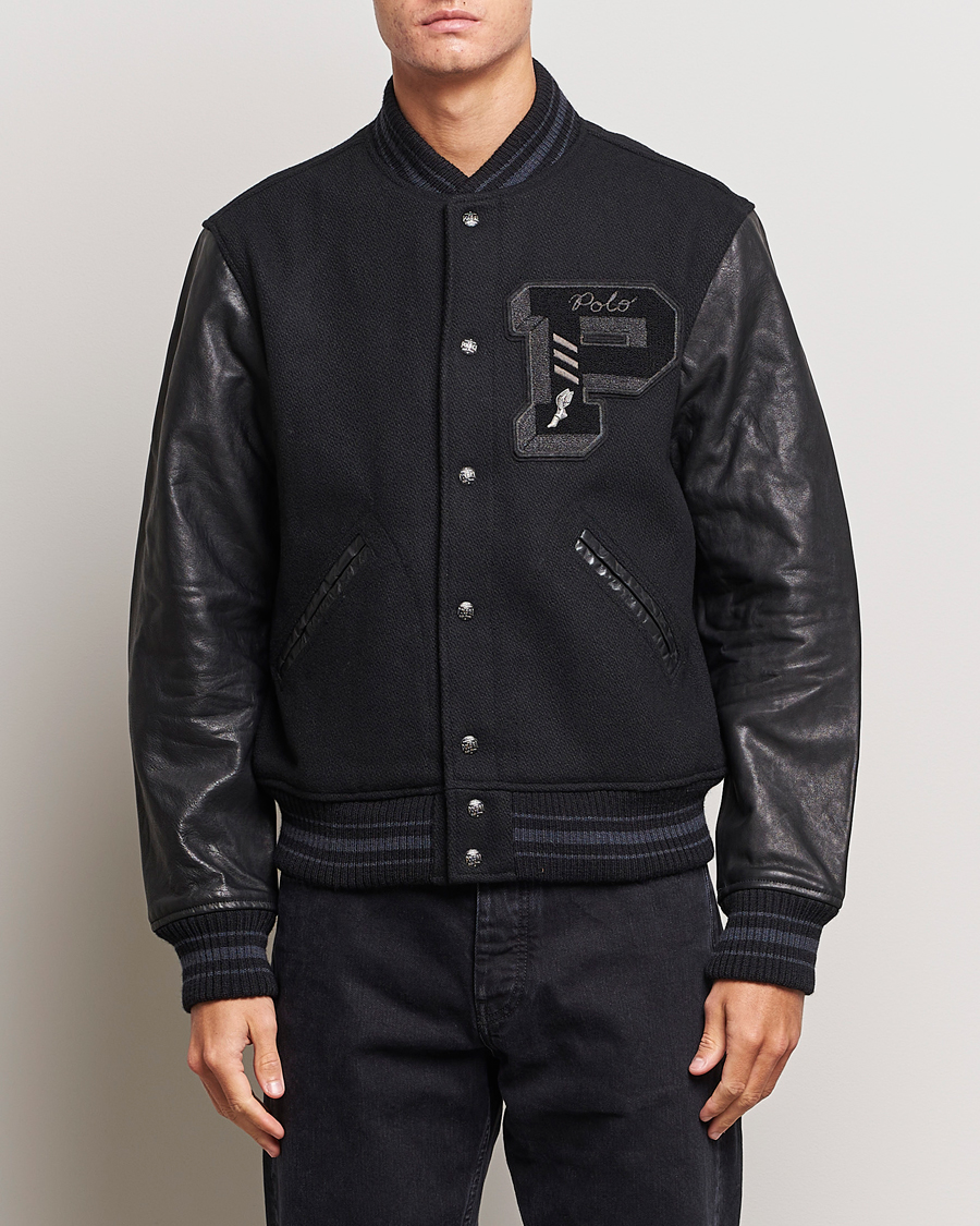 Homme | Manteaux Et Vestes | Polo Ralph Lauren | Varsity Lined Bomber Jacket Black