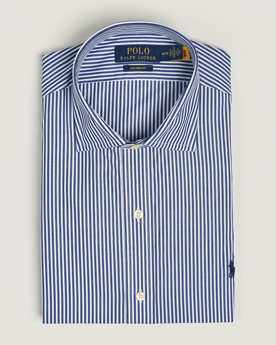 Homme | Chemises | Polo Ralph Lauren | Poplin Striped Dress Shirt Royal/White