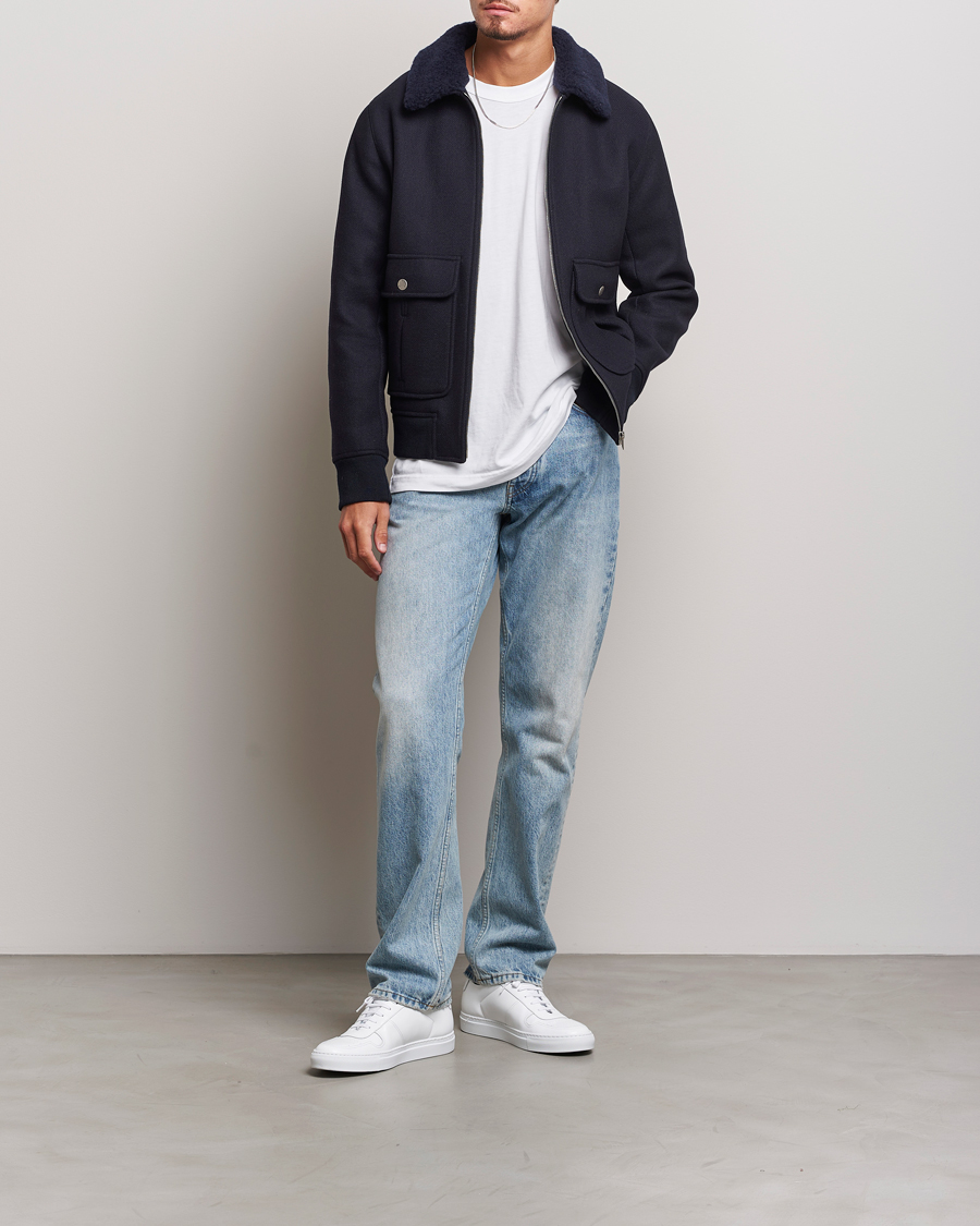Homme | Manteaux Et Vestes | A.P.C. | Ben Shearling Bomber Jacket Dark Navy