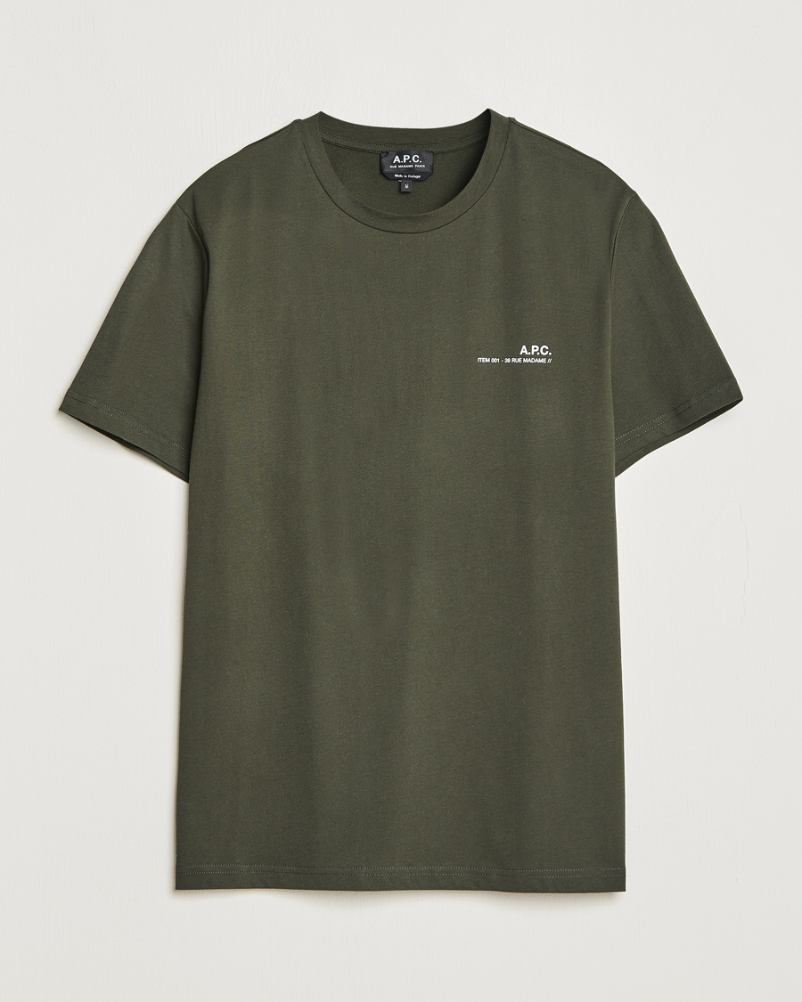 Homme | T-shirts | A.P.C. | Item Short Sleeve T-Shirt Kaki