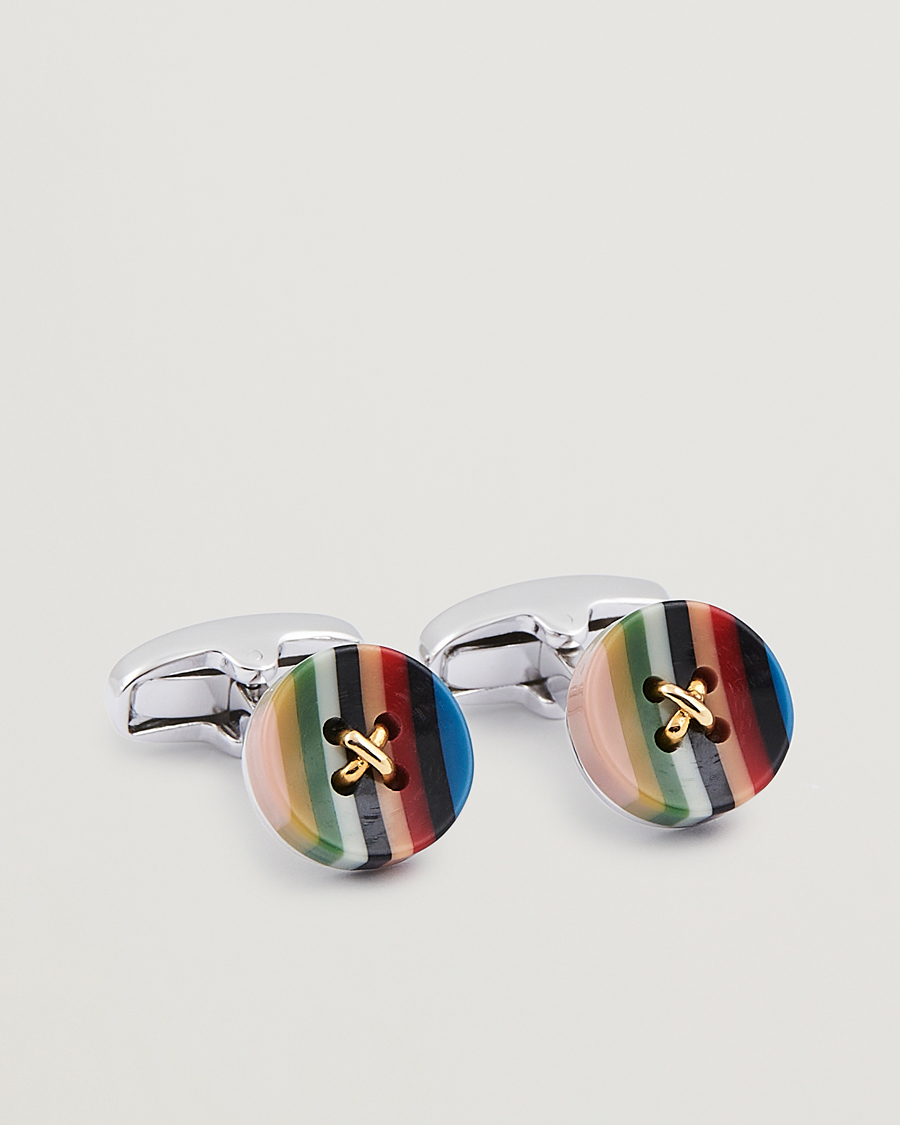 Heren | Paul Smith Button Stripe Cufflink Multi | Paul Smith | Button Stripe Cufflink Multi