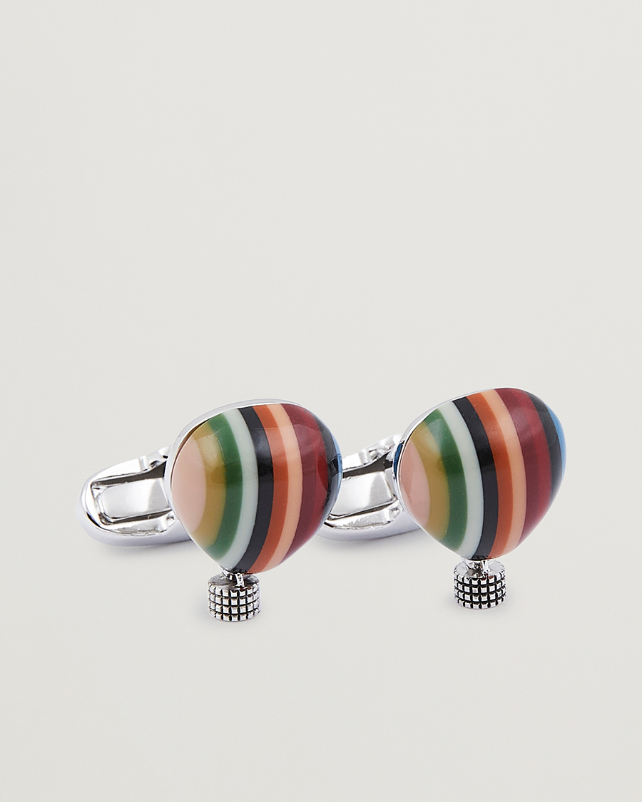 Homme | Paul Smith Air Ballon Stripe Cufflink Silver | Paul Smith | Air Ballon Stripe Cufflink Silver
