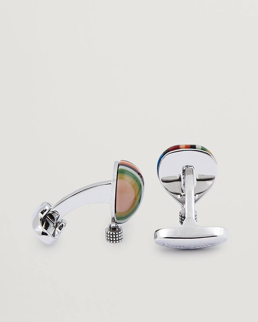 Homme | Paul Smith Air Ballon Stripe Cufflink Silver | Paul Smith | Air Ballon Stripe Cufflink Silver