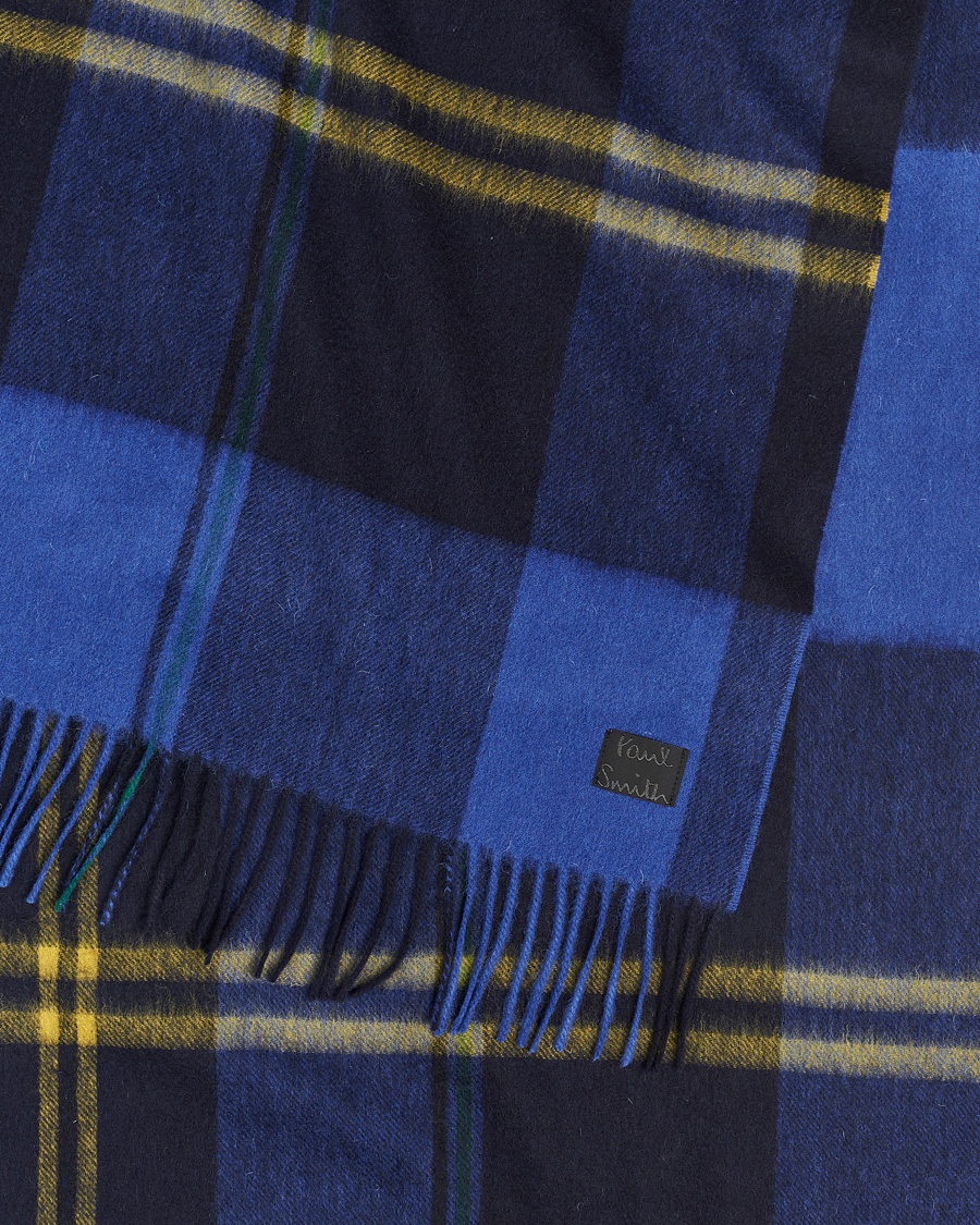 Homme | Paul Smith Lambswool Checked Scarf Blue Multi | Paul Smith | Lambswool Checked Scarf Blue Multi