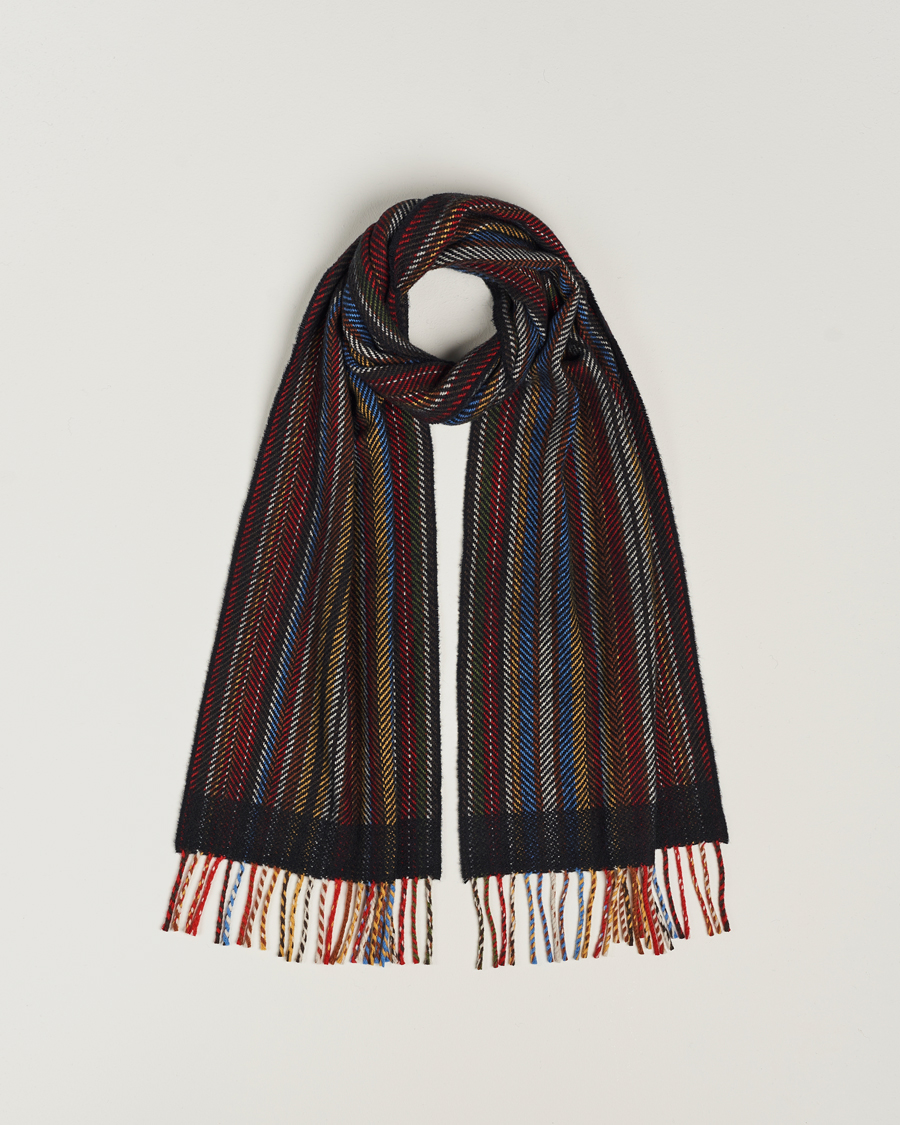 Heren | Paul Smith Wool/Cashmere Stripe Herringbone Scarf Multi | Paul Smith | Wool/Cashmere Stripe Herringbone Scarf Multi