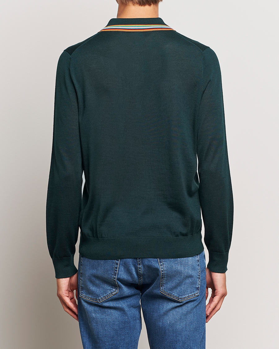 Heren | Truien | Paul Smith | Wool/Silk Knitted Polo Dark Green