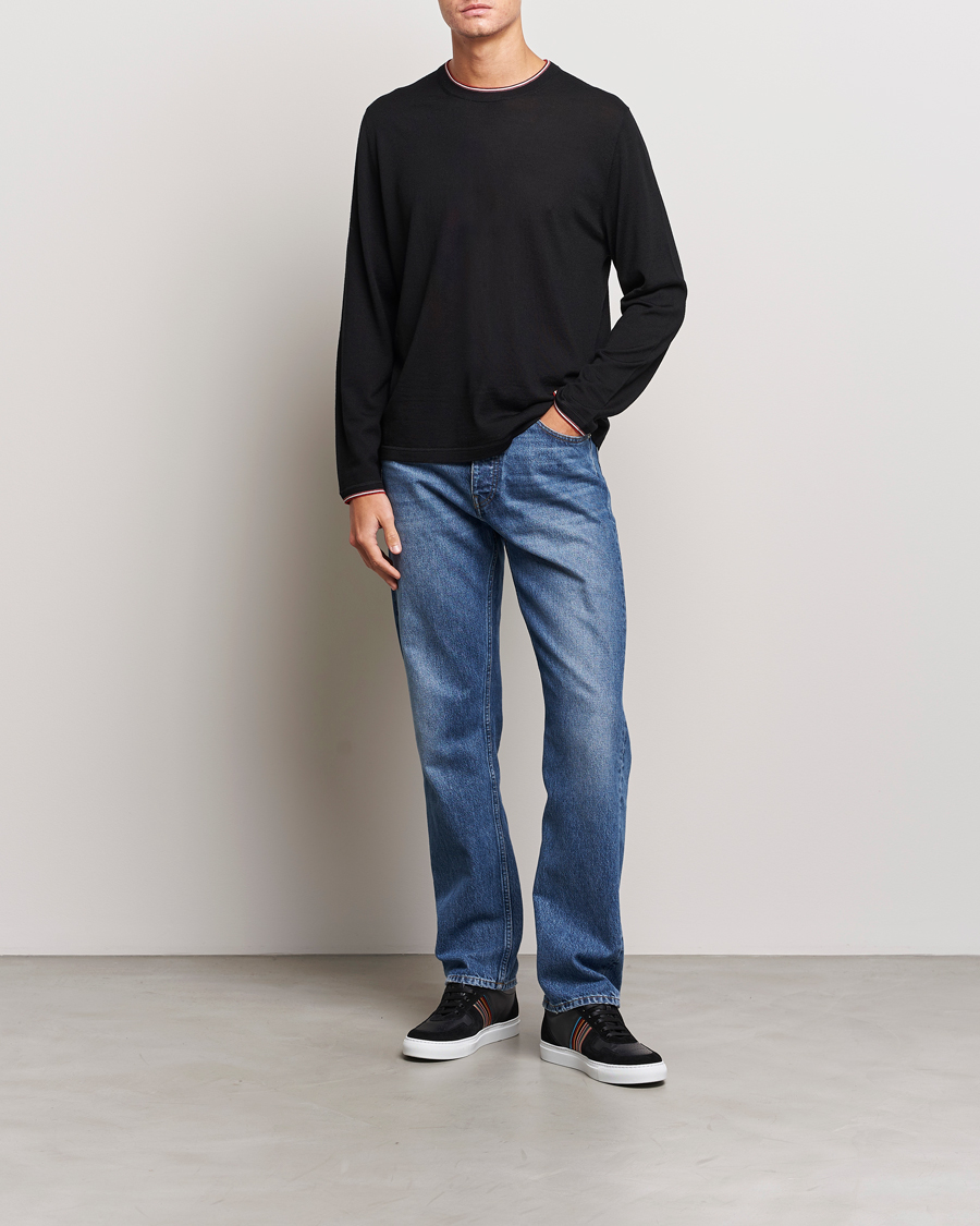 Heren | Truien | Paul Smith | Merino Wool Knitted Crew Neck Sweater Black