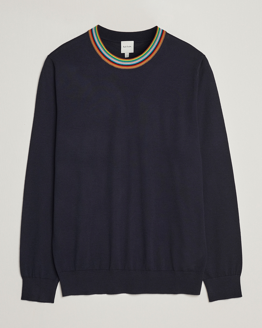 Heren | Truien | Paul Smith | Wool/Silk Knitted Crew Neck Navy