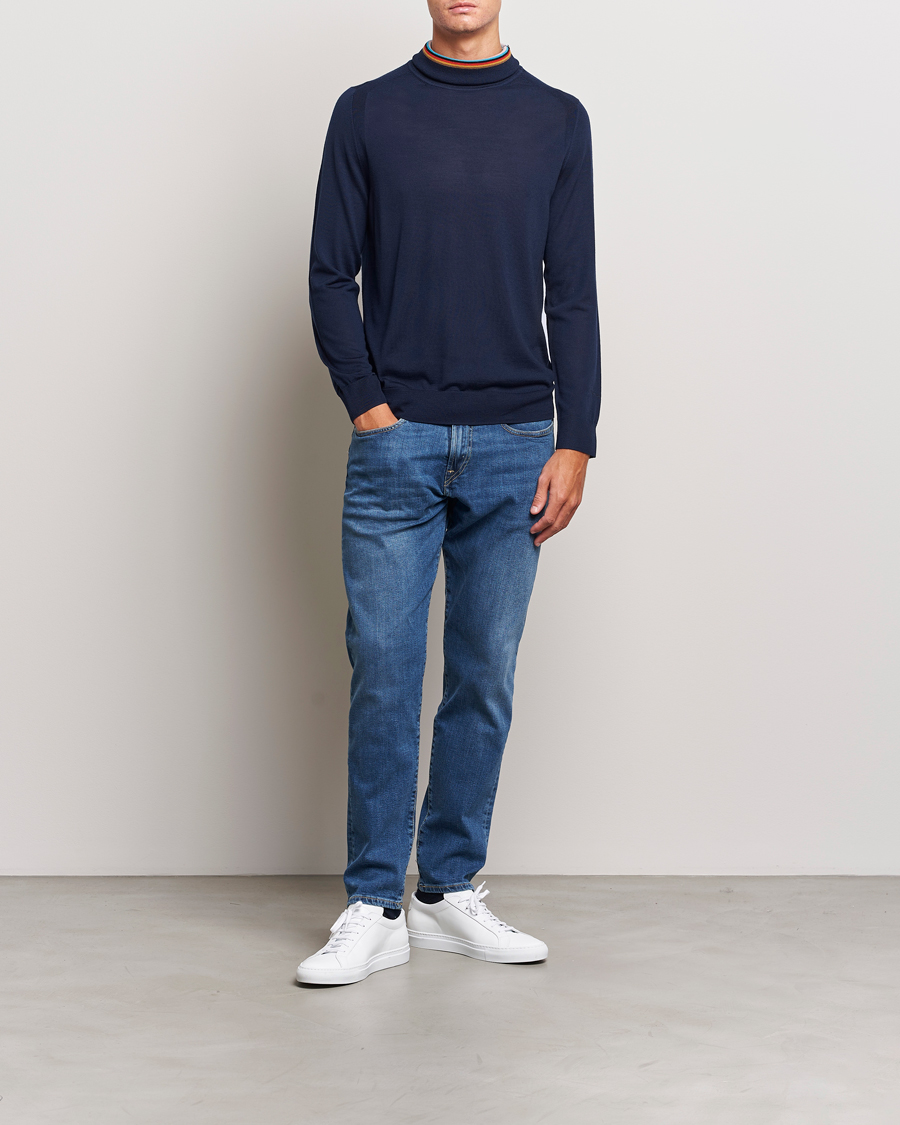 Heren | Truien | Paul Smith | Merino Wool Knitted Polo Navy
