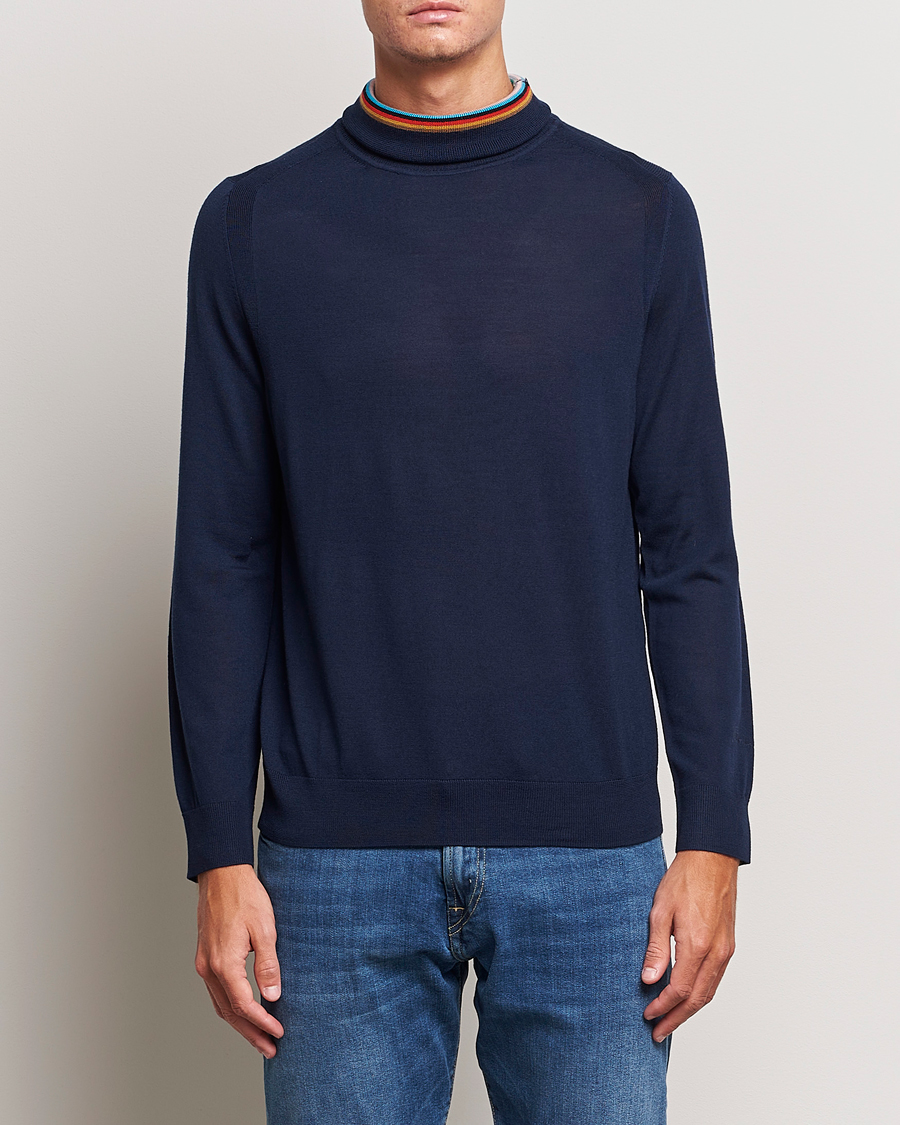 Heren | Truien | Paul Smith | Merino Wool Knitted Polo Navy