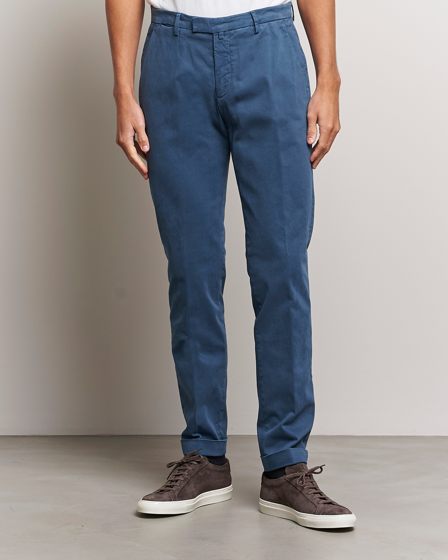 Homme | Pantalons | Briglia 1949 | Slim Fit Cotton Stretch Chino Steel Blue