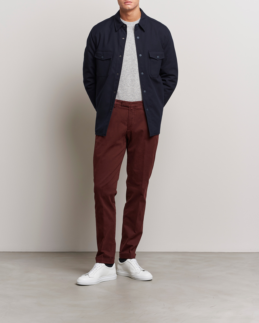Homme | Pantalons | Briglia 1949 | Slim Fit Cotton Stretch Chino Wine