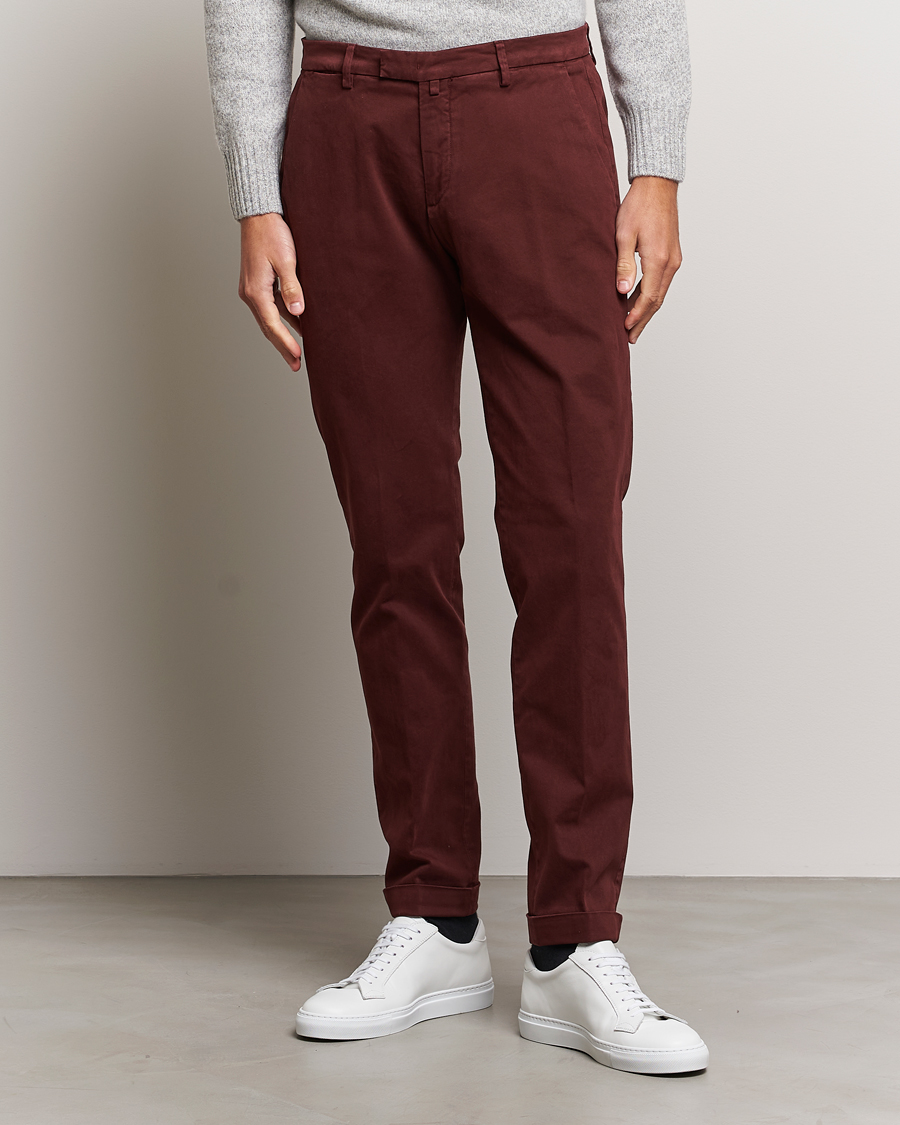 Homme | Pantalons | Briglia 1949 | Slim Fit Cotton Stretch Chino Wine