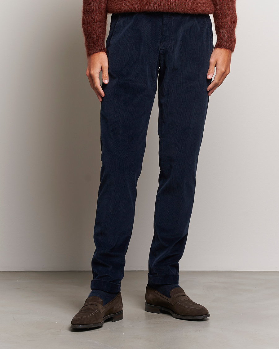 Heren | Broeken | Briglia 1949 | Slim Fit Corduroy Trousers Navy