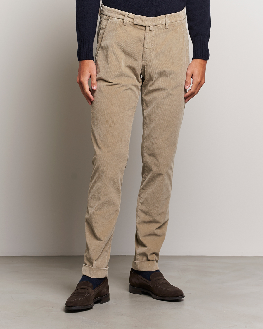 Heren | Broeken | Briglia 1949 | Slim Fit Corduroy Trousers Beige