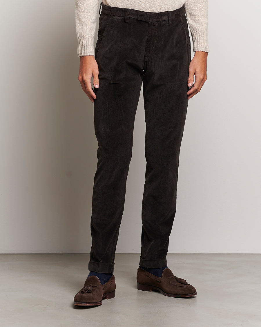 Heren | Broeken | Briglia 1949 | Slim Fit Corduroy Trousers Dark Brown