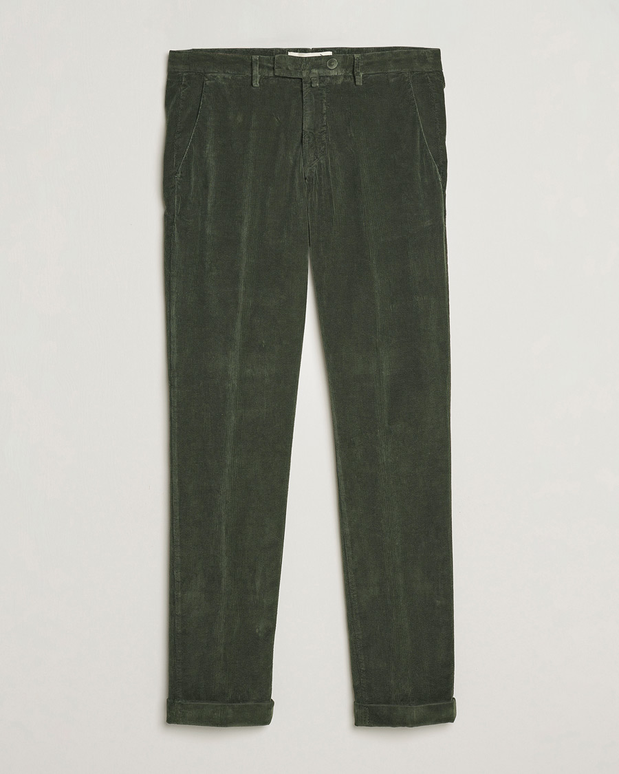 Heren | Broeken | Briglia 1949 | Slim Fit Corduroy Trousers Dark Green