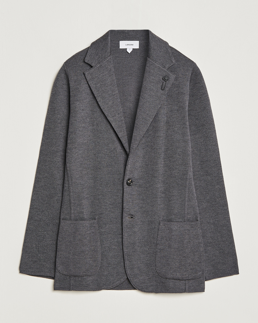 Homme | Blazers | Lardini | Knitted Wool Blazer Grey