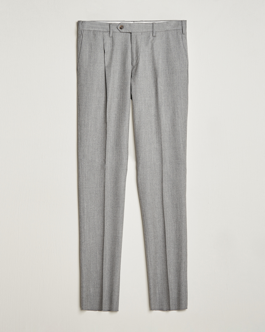 Homme | Pantalons | Lardini | Wool/Cashmere One Pleat Trousers Light Grey