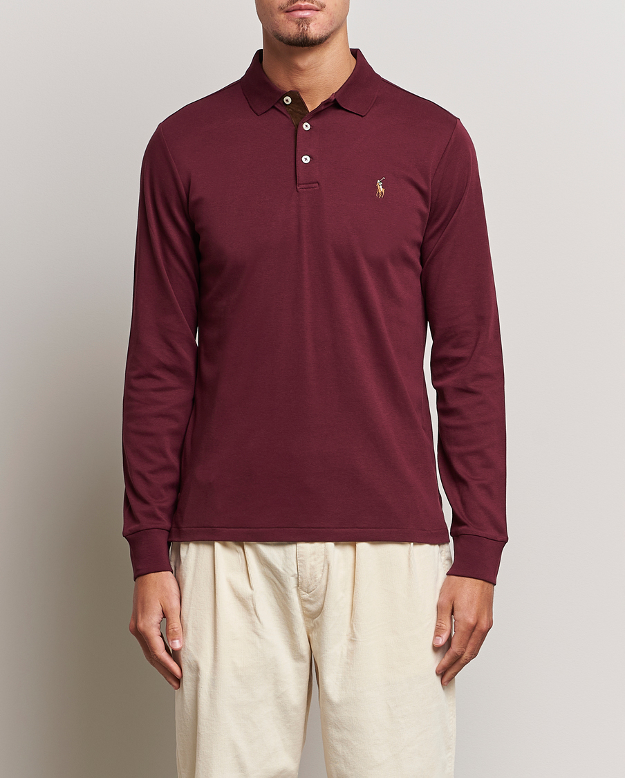 Homme | Pulls Et Tricots | Polo Ralph Lauren | Luxury Pima Cotton Long Sleeve Polo Harvard Wine
