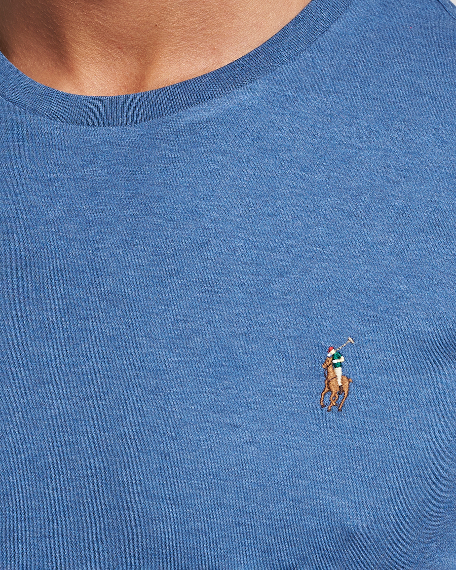 Homme | T-shirts | Polo Ralph Lauren | Luxury Pima Cotton Crew Neck T-Shirt Fog Blue Heather