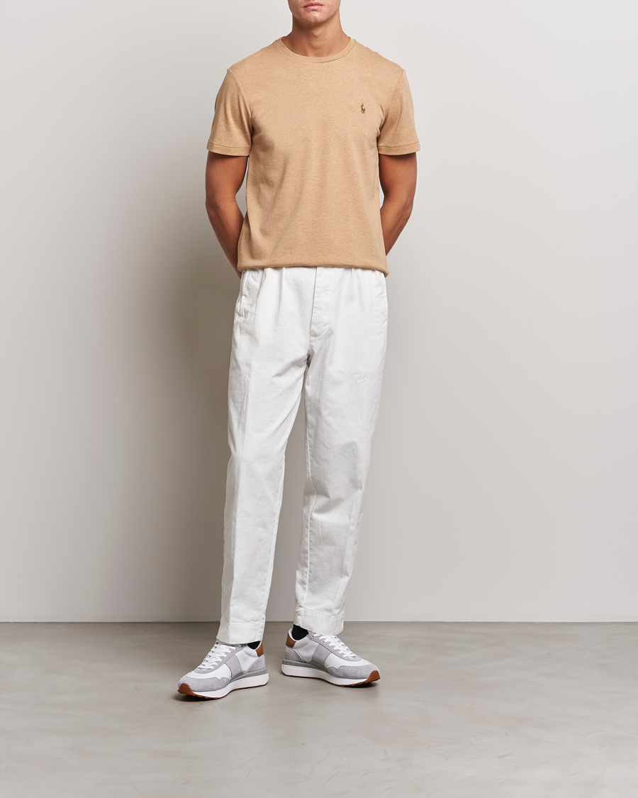 Heren | T-shirts | Polo Ralph Lauren | Luxury Pima Cotton Crew Neck T-Shirt Camel Heather