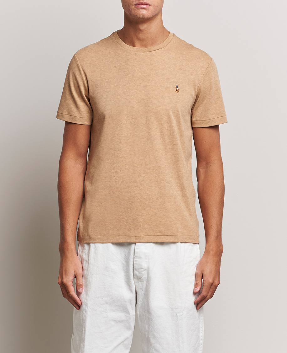 Heren | T-shirts | Polo Ralph Lauren | Luxury Pima Cotton Crew Neck T-Shirt Camel Heather