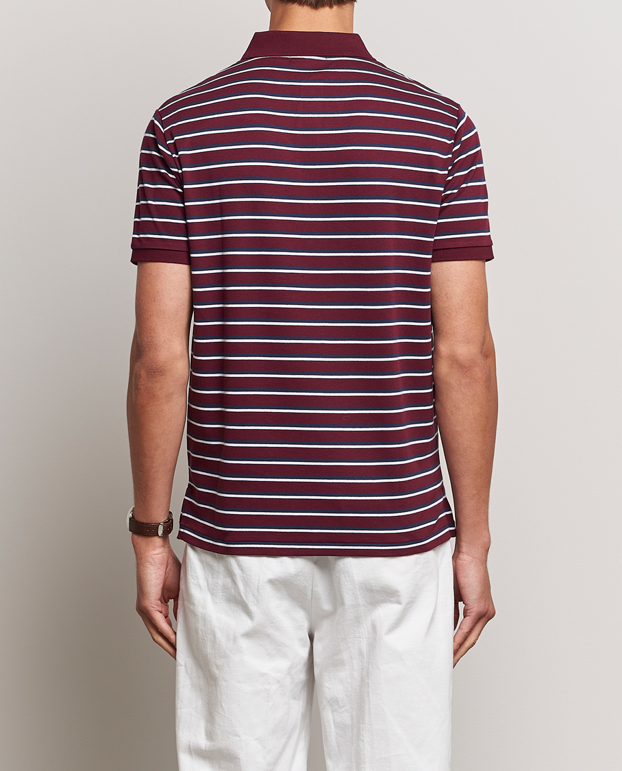 Heren | Polo's | Polo Ralph Lauren | Luxury Pima Cotton Striped Polo Harvard Wine/White