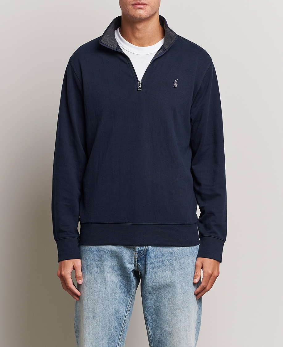 Homme | Pulls Et Tricots | Polo Ralph Lauren | Double Knit Half-Zip Sweater Aviator Navy