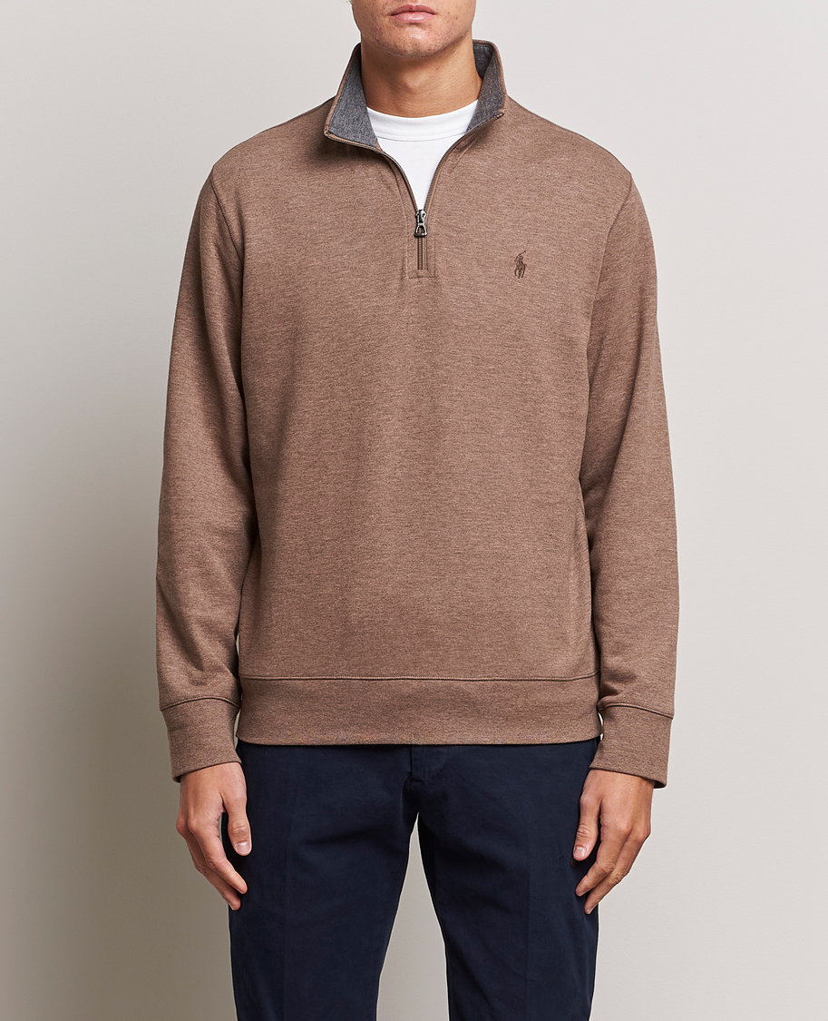 Homme | Pulls Et Tricots | Polo Ralph Lauren | Tech Double Knit Half Zip Brown Heather